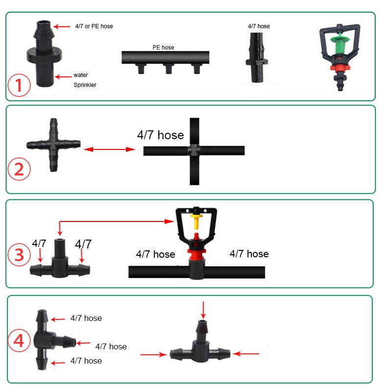 Irrigation Drip Tape - 50 Pezzi Connettori per Irrigazione a