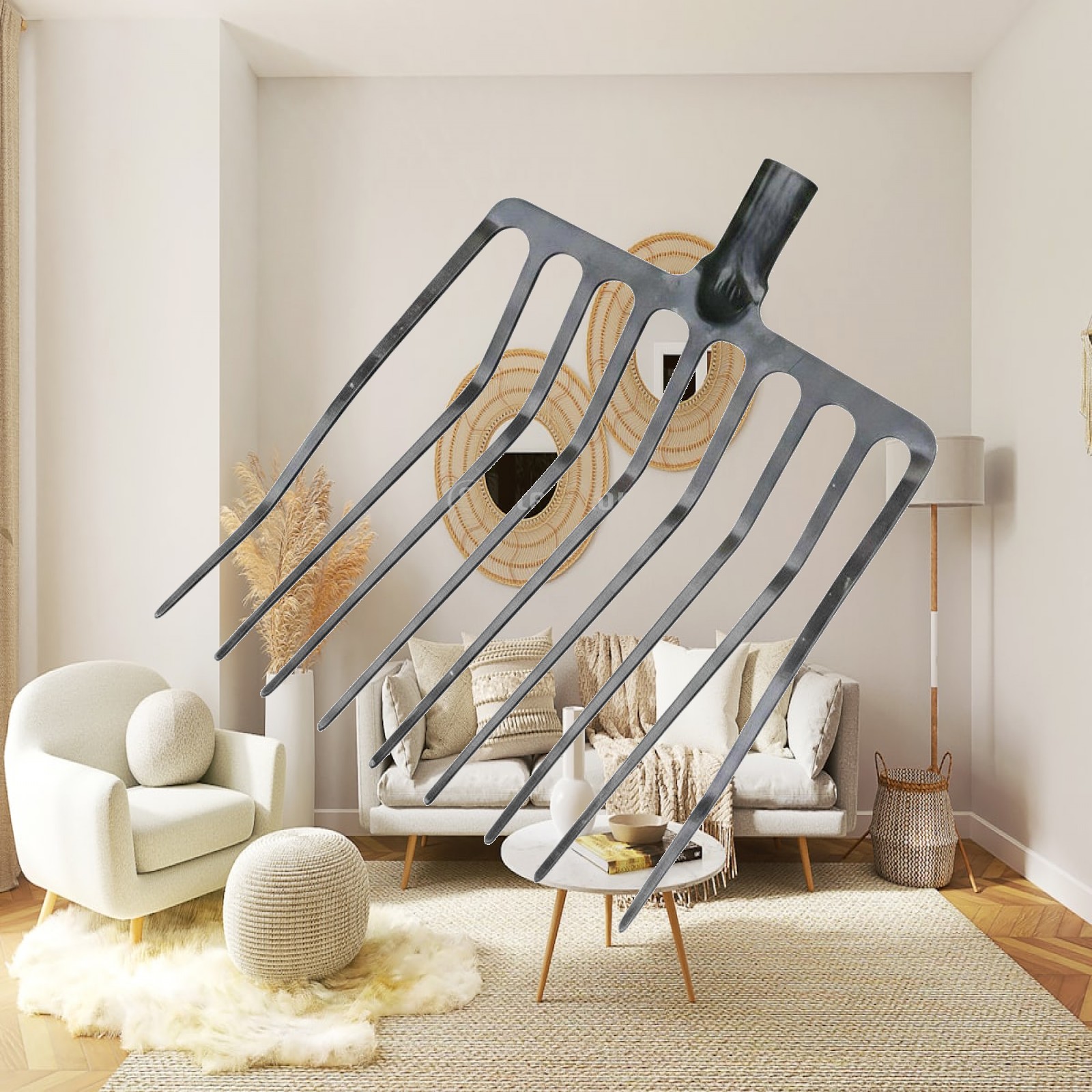 Farming Agriculture Tools - Forca Agricola Monopezzo Multidente per Foraggio,